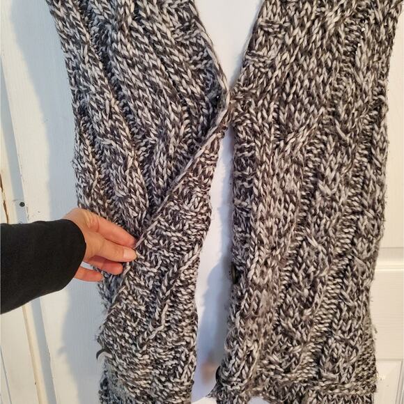 Woman's long sweater vest with hood by Natural Reflections sz.1X - Picture 3 of 7